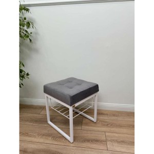 Банкетка Марсей 40-44 с полкой (серый/белый)