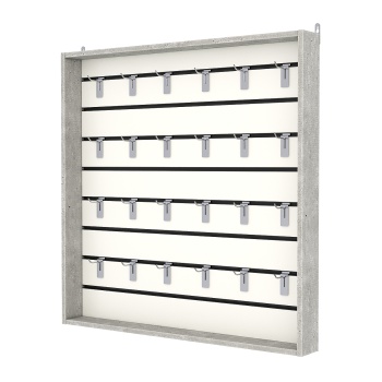 Витрина настенная №4-1ВУ с экономпанелью, без полок, Метрополитан Грей