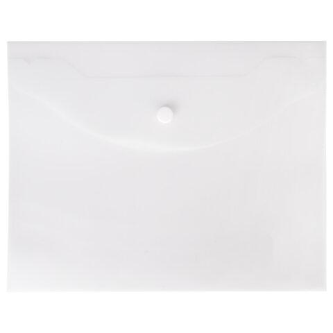 Папка-конверт с кнопкой МАЛОГО ФОРМАТА, А5, BRAUBERG "UNIVERSAL", прозрачная, 0,15 мм, 273065