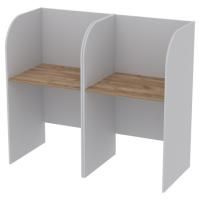 Стол оператора Дэссе 2-х местный, серый, столешницы дуб крафт