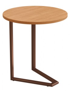 Столик кофейный деревянный Server Wave полированная медь, натуральный