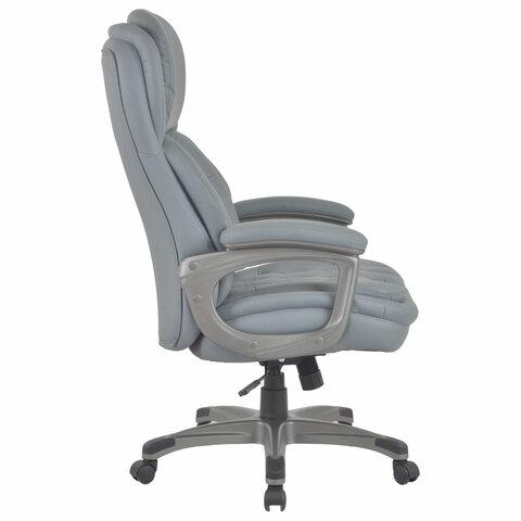 Кресло BRABIX PREMIUM "Regal EX-557", НАГРУЗКА до 150 кг, пружинный блок, экокожа, серое, 532946