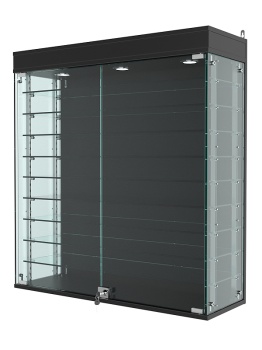 Витрина "АТРИУМ" с регулировочными полками настенная №4А-2Г-РЕГ, Черный