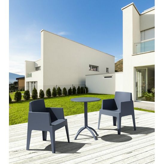 Кресло пластиковое Box, темно-серый