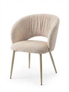 Стул МИДА (MIDA), цвет МОЛОЧНЫЙ SOLO-111, ткань / ШАМПАНЬ каркас, ®DISAUR