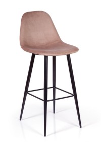 Стул барный Тед, бархат бежевый 05 /опора конус