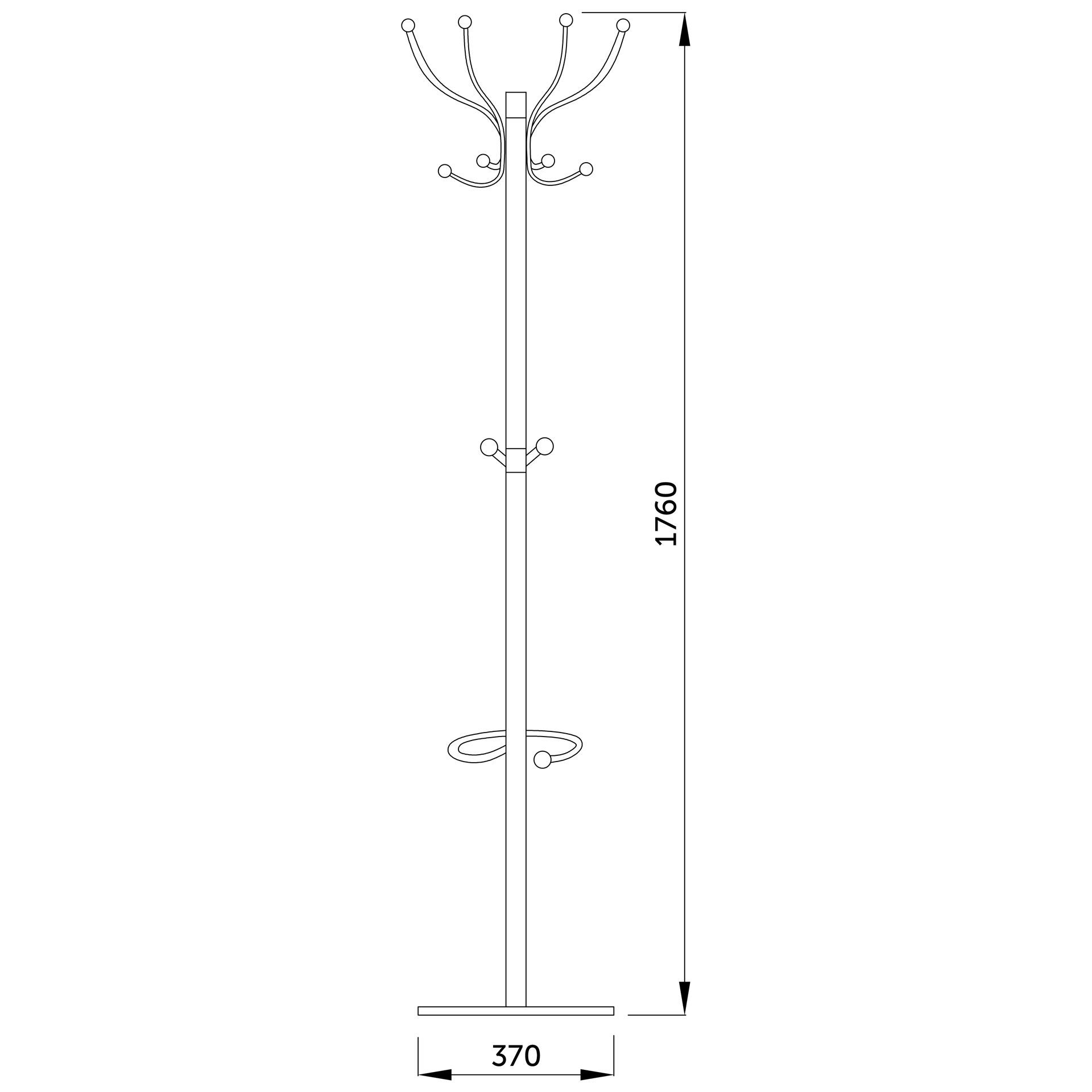 Вешалка напольная Beta, белый, металл