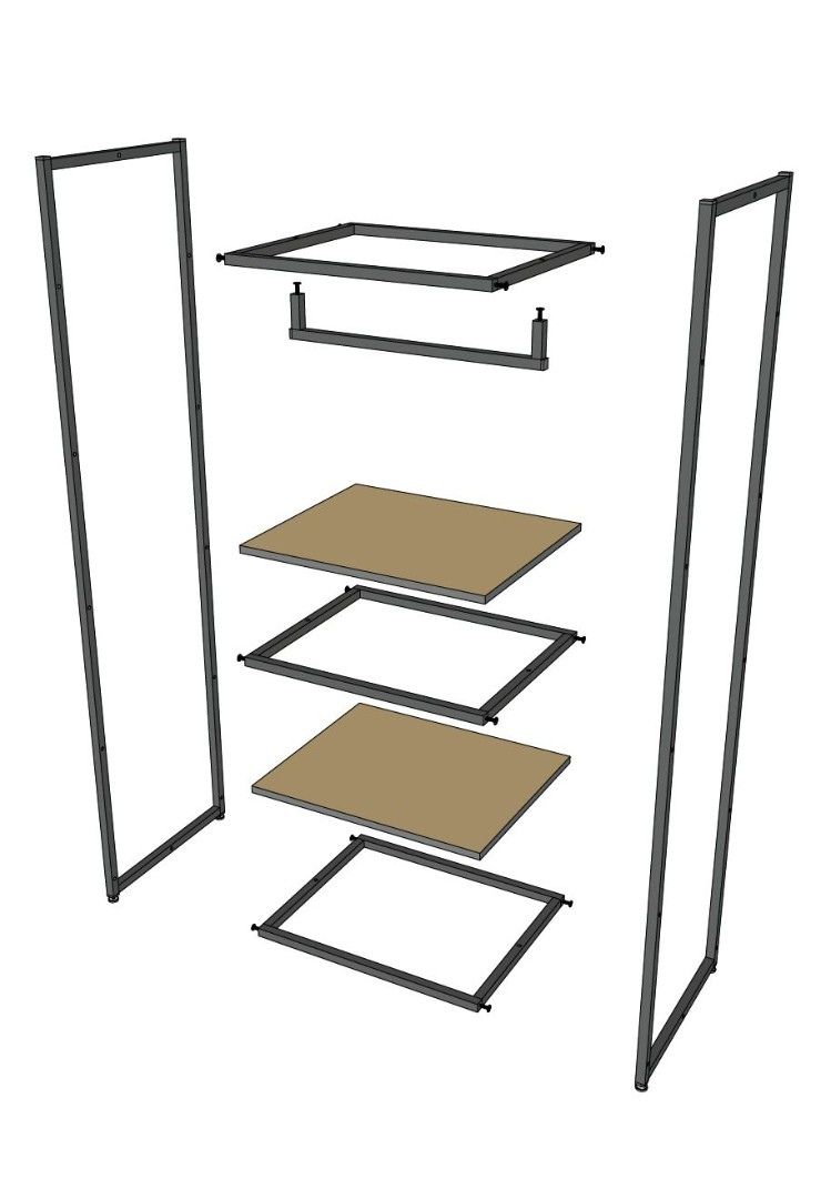 Стеллаж для одежды в стиле Лофт A1760-09