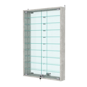 Витрина настенная №2-6АУ с зеркалом, Метрополитан Грей