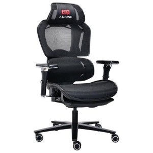 Кресло ATRONE (АТРОН) "Optimus ER-707", адаптивный механизм со слайдером, сетка, черный/серый, 532967