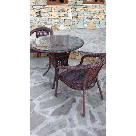 Кунур стол кофейный круглый, коричневый