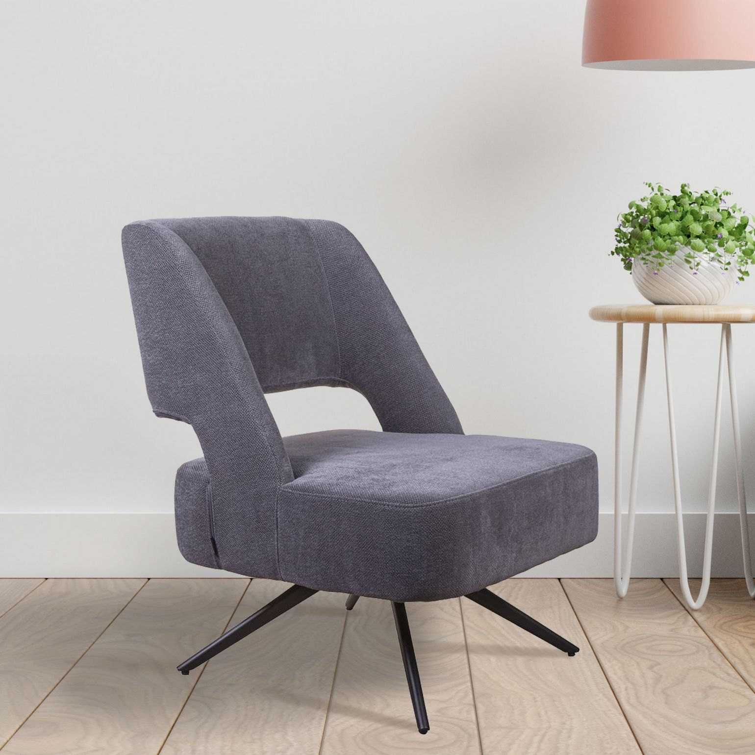 Кресло Молли, ткань серый