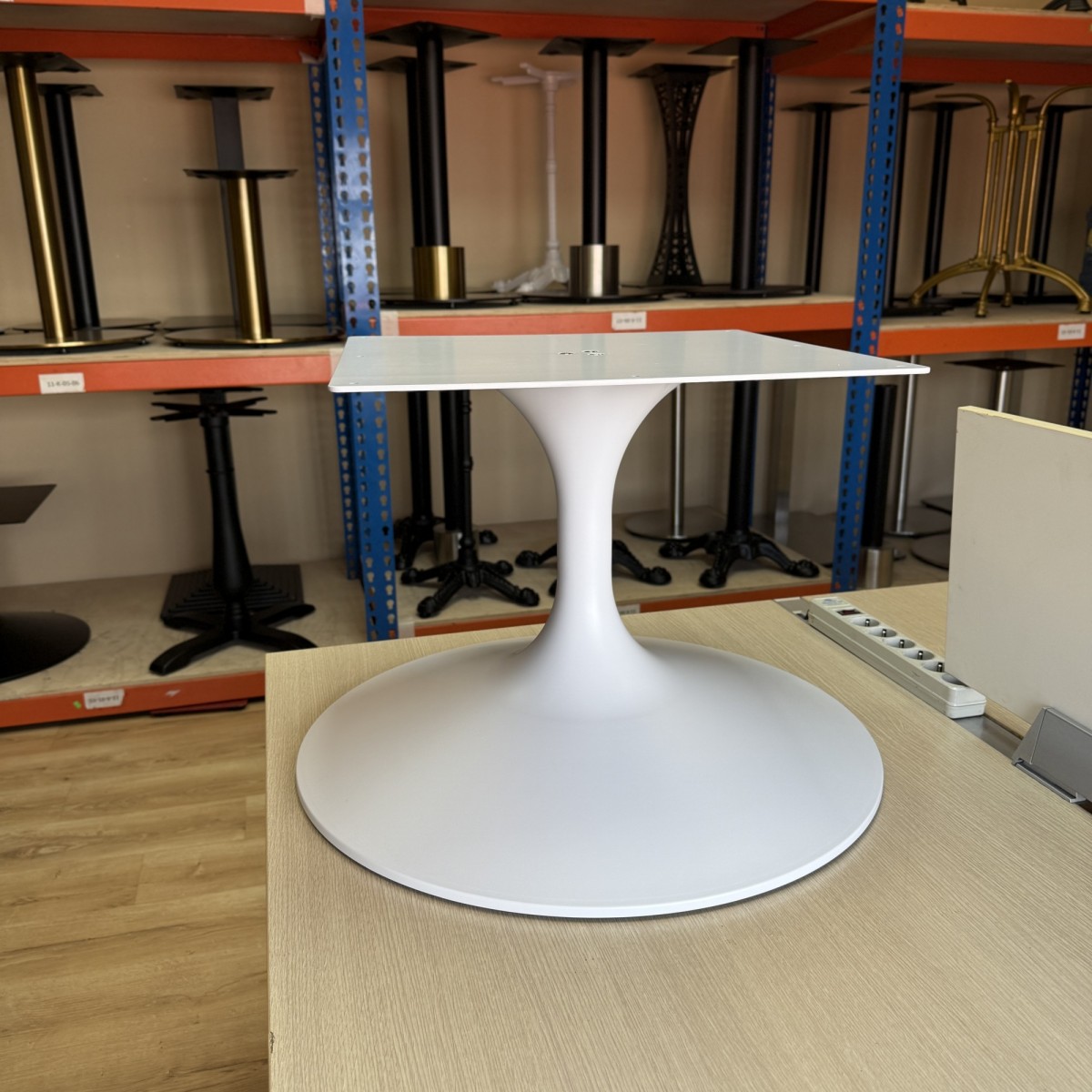 Подстолье Tulip журнальное, белый матовый цвет, для больших столешниц, для лобби-баров, модель 6019W