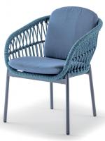 Кресло плетеное с подушками Elba синий