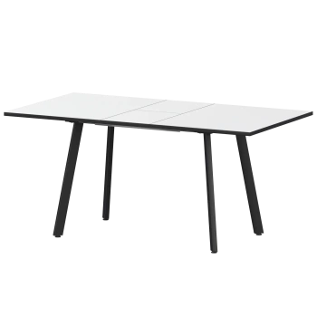 Стол раздвижной Альфа Обеденные столы в пластике Альфа 1200+300 R20 Супер Белый/Черный муар