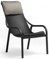 Лаунж-кресло пластиковое с подушкой Net Lounge антрацит, серый