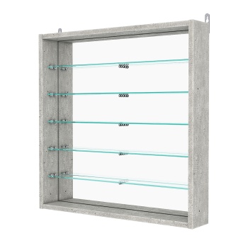 Витрина настенная №1-6ГУ с зеркалом, Метрополитан Грей