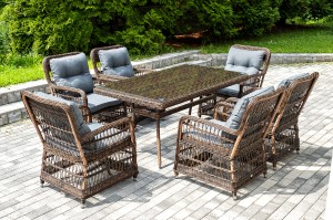 "Цесена" обеденная группа плетеная из искусственного ротанга