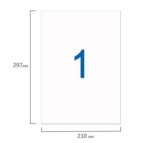 Этикетка самоклеящаяся УДАЛЯЕМАЯ, 210х297 мм, 1 этикетка, белая, 65 г/м2, 50 л., STAFF, 128820