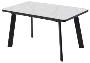 Стол НОРД 140  ОНИКС, керамика / Черный каркас