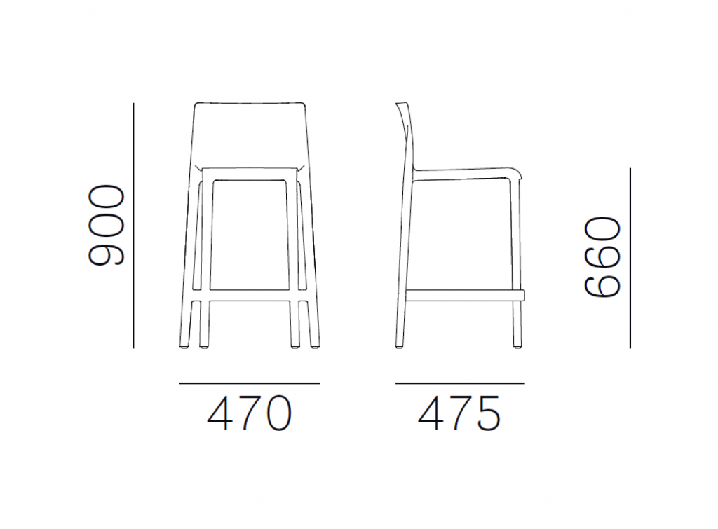 Стул пластиковый полубарный Volt черный