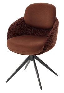 Стул ГРЕЙС (GRACE) 360 град, цвет КОРИЧНЕВЫЙ RIELLY-501 / HUNTER-242, ткань / ТЕМНО-СЕРЫЙ, ®DISAUR