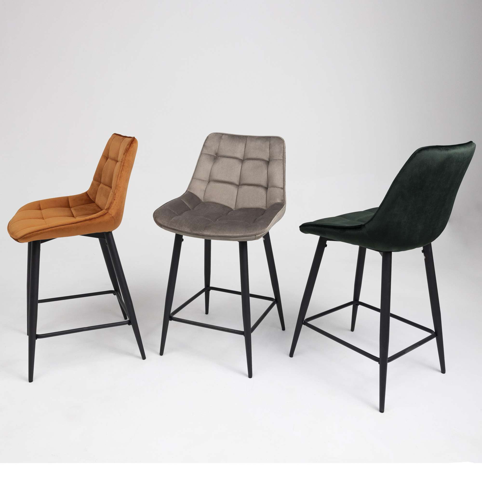 Стул полубарный Linx, бежевый, велюр