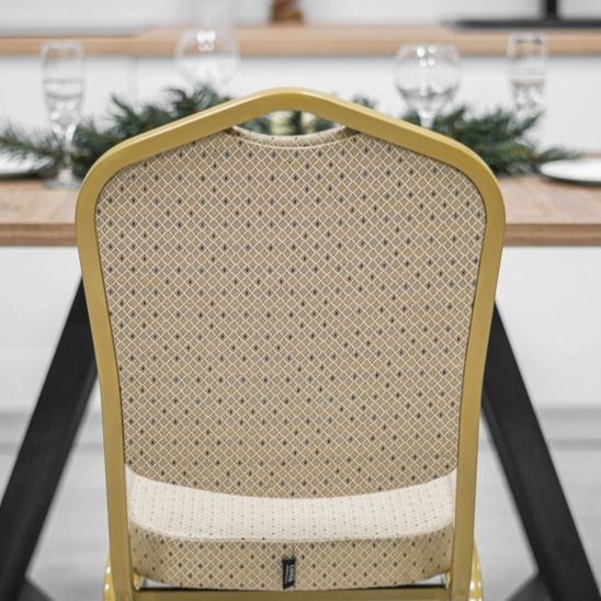 Стул Хит 25мм - золото, бежевый ромб