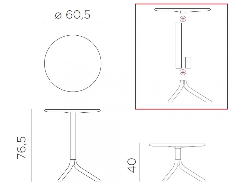 Стол пластиковый обеденный Spritz + Spritz Mini ментоловый