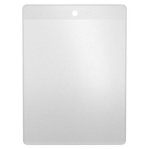 Карман информационный подвесной, ценникодержатель А6, КОМПЛЕКТ 50шт., ПВХ, BRAUBERG, 291286