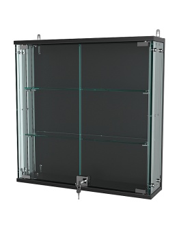 Витрина с регулировочными полками "АТРИУМ" настенная №1-1-РЕГ, Черный