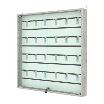 Витрина настенная №4-1БУ с экономпанелью, без полок, Метрополитан Грей