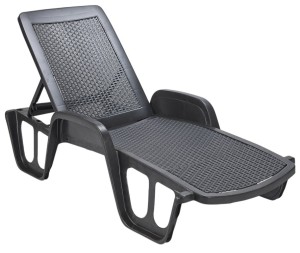 Шезлонг пластиковый Pool антрацит