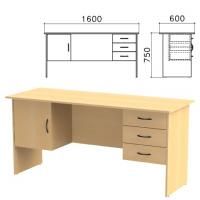 Стол письменный "Канц", 1600х600х750 мм, 2 тумбы, комбинированный, цвет бук невский, СК29.10