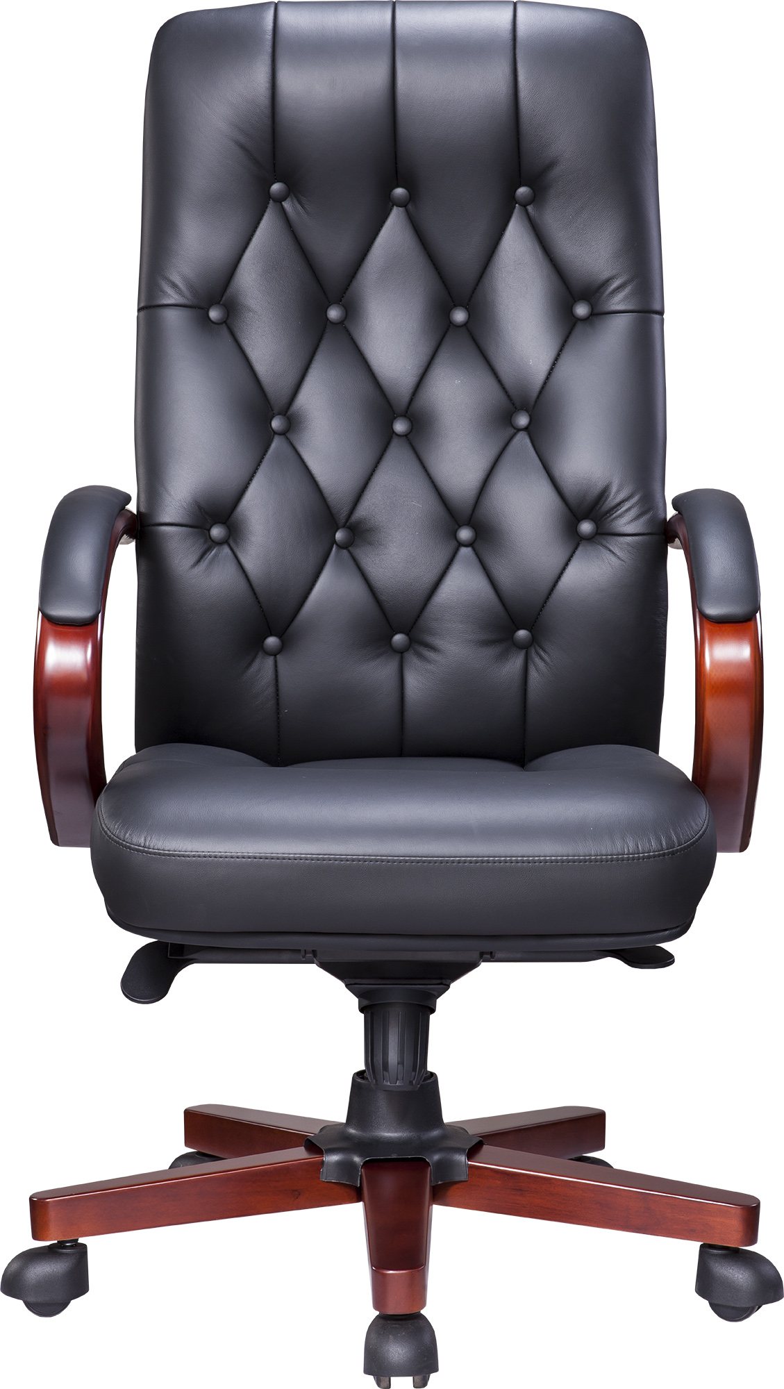 Кресло Everprof Monaco Wood (Монако Вуд) Кожа Черный