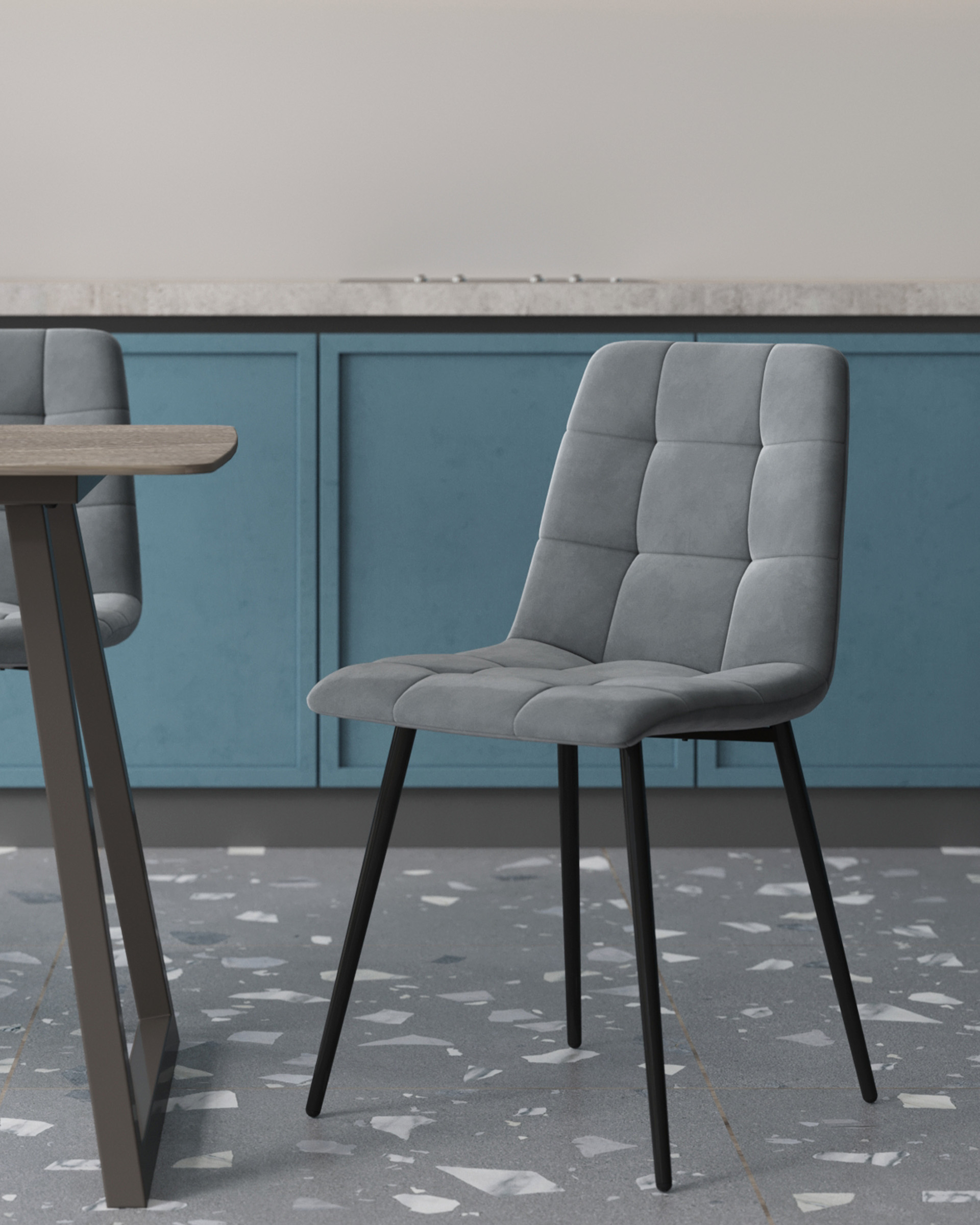 Стул Одди NEW велюр серый