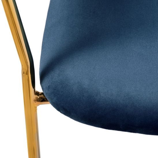 Стул Turin, синий, золотые ножки