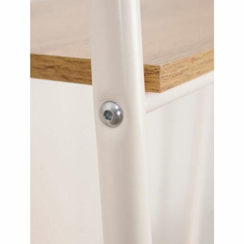 Стеллаж на металлокаркасе "Скандинавия-24", 650х385х1470 мм, 4 полки ЛДСП, белый/дуб, CТCП24 Б