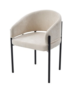 Стул НИКОЛЬ цвет REEF 01 Молочный, ткань/ черный каркас