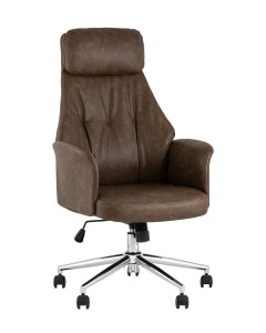 Кресло офисное TopChairs Neoma коричневый экокожа