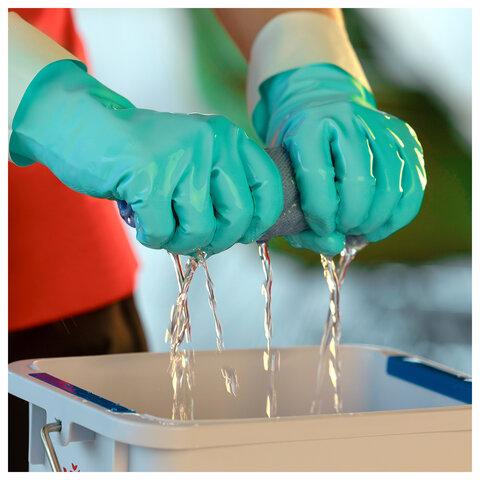 Перчатки VILEDA нитриловые МНОГОРАЗОВЫЕ универсальные, антиаллергенные, S (малый) зеленый, 174379