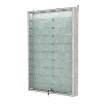 Витрина настенная №2-7АУ с подсветкой, Метрополитан Грей