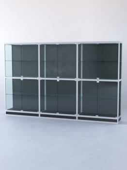 Витрина "ПРЯМОУГОЛЬНАЯ" №4-3м-400-1 (задняя стенка - ДВП), Черный