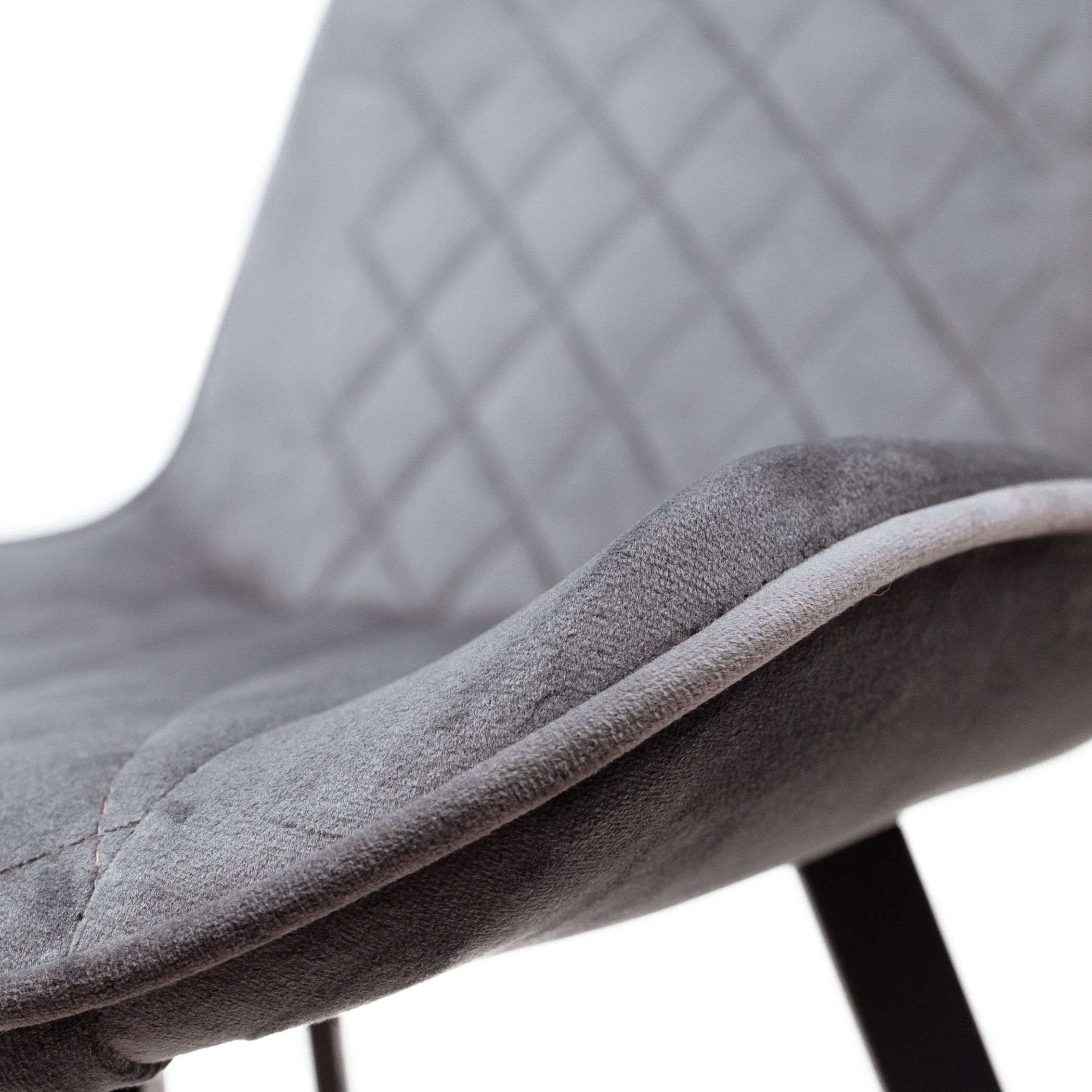 Стул барный Leros, серый, велюр