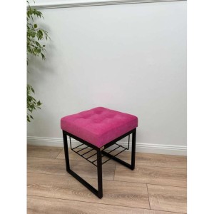Банкетка Марсей 40-44 с полкой (розовый/черный)