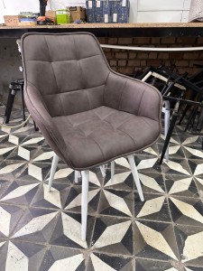 Стул СОЛИС 360 град. поворот.  Федерика Стоун, иск.замша / черный каркас,