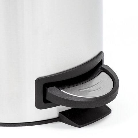 Ведро-контейнер для мусора (урна) с педалью ЛАЙМА "Modern", 5 л, матовое, нержавеющая, 606301