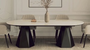 Стол ОРФЕЙ  240 нераскладной ONYX SABLE PULIDO, керамика / Черный каркас