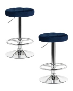 Набор 2 шт Табурет барный DOBRIN BRUNO, синий велюр (MJ9-117)