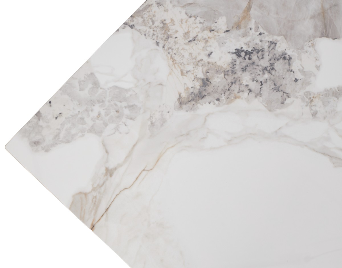 Стол АРИЯ 160 PANDORA LIGHT, керамика / Черный каркас